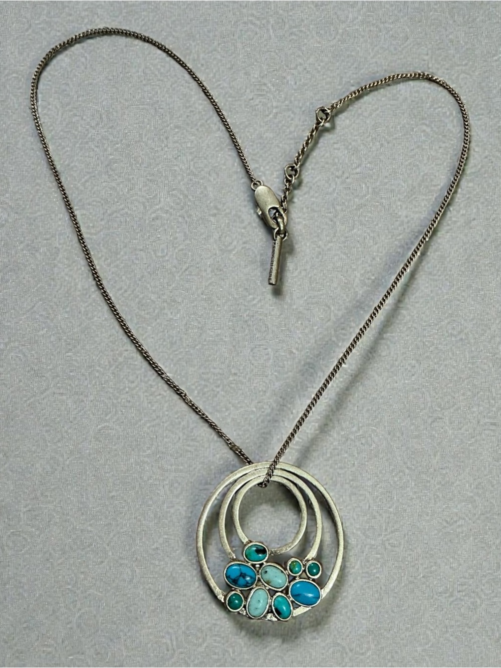 Kenneth Cole Reaction Silver-Tone Necklace with Turquoise and Teal Accents